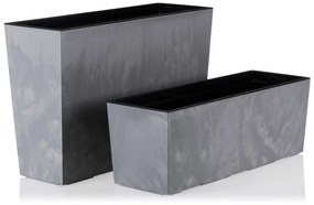 PLASTOVÝ KVETINÁČ BLOOM 36X56 CM IMITÁCIA BETÓNU SIVÁ