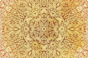 Samolepiaca tapeta zlatá etnická Mandala - 300x200
