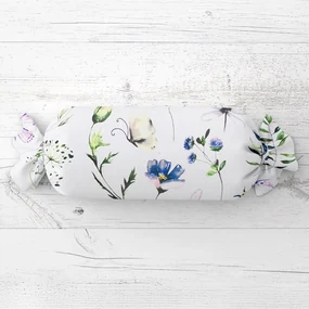 Biante Vankúš valec bonbon Sandra SA-391 Lúčne kvietky s motýlikmi 15x40 cm
