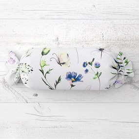 Biante Vankúš valec bonbon Sandra SA-391 Lúčne kvietky s motýlikmi 15x40 cm