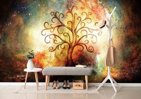 Samolepiaca tapeta strom života s abstrakciou vesmíru - 450x300