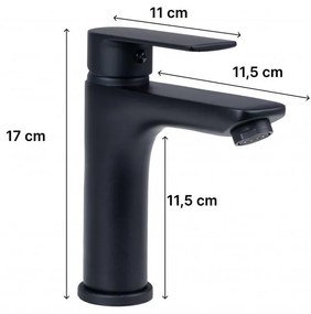 Erga Elena, umývadlová batéria h-170, čierna matná, ERG-YKA-BU.ELENA24-BLK