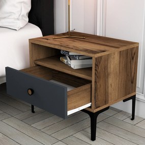 Nočný stolík Lizbon Walnut Anthracite