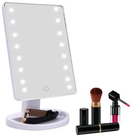 Bezdoteku Kozmetické make-up zrkadlo s led osvetlením biele