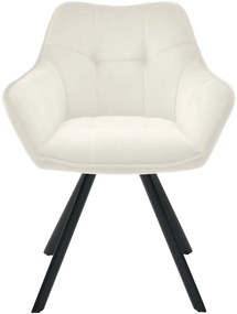 Jedálenská stolička Scott - zamat - Krémová