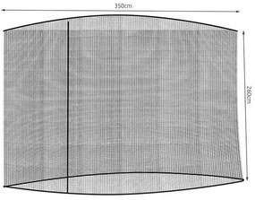 Moskytiéra na záhradný slnečník 3,5m - čierna