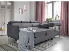 Tmavosivá rozkladacia rohová pohovka (pravý roh) Sweet Harmony – Miuform