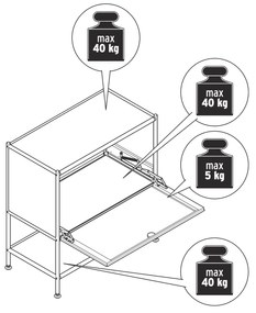 Odkladacia skrinka »CN3« s 1 výklopnými dvierkami, biela