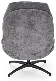 Křeslo s podnožkou Dario popelavě šedé