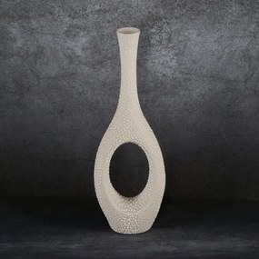 KERAMICKÁ VÁZA RISO 12X6X36 CM KRÉMOVÁ