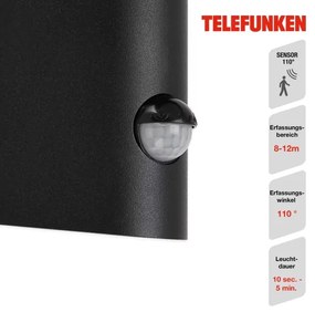 Telefunken 312505TF-LED Vonkajšie nástenné svietidlo so senzorom LED/10W/230V IP44