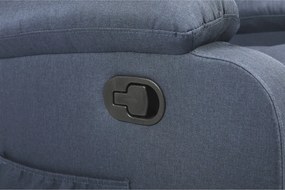 Relaxačné polohovacie TV kreslo VELORA — látka, tmavosivá, nosnosť 130 kg