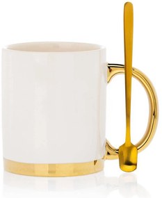 Keramický hrnček s lyžičkou Lana White 300 ml