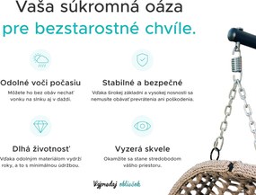 Závesné kreslo MOLINE so stojanom, čierne