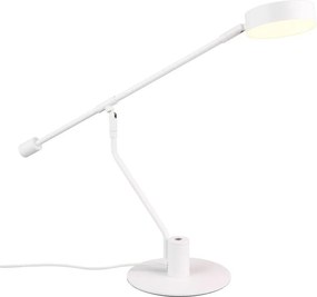 Matne biela LED stolová lampa s ohýbateľnou konštrukciou (výška 64 cm) Manduro – Trio