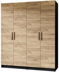 Skriňa X2 Gold 2d Čierna/Dub Craft Zlatý