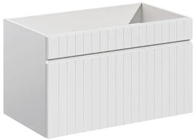 Koupelnová sestava Iconic s deskou, umyvadly, zrcadlem a skříňkami 140 cm bílá