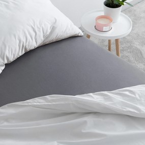 Goldea jersey elastická plachta - tmavo sivá 90 x 200 cm