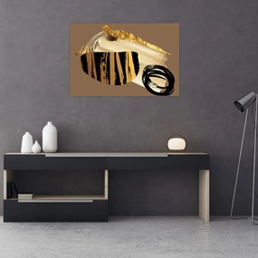 Obraz - Abstrakcia golden brown N⁰2 (90x60 cm)