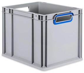 Sada 4 kusov - Eurobox Next Gen 2.0 - Stohovateľná nádoba s otvorenými rukoväťami - Modrá - 400 x 300 x 320 mm
