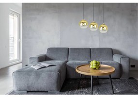 Závesné svietidlo Bergen Gold, 3x zlaté/transparentné sklenené tienidlo (fi 20cm)