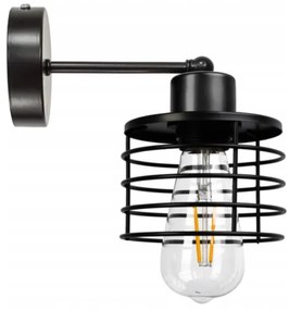 BERGE Nástenná lampa - kinkiet - E27 - PRUŽINA - čierna