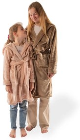 Ružový detský župan z mikroplyšu veľkosť 134-140 Delux – Tiseco Home Studio