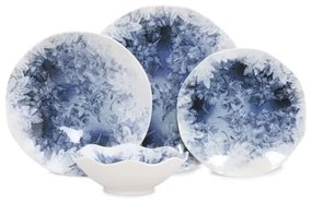 Jedálenská súprava 24 ks, modrá/porcelán