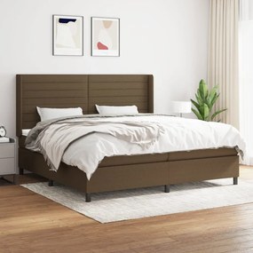 Boxspring posteľ s matracom tmavohnedá 200x200 cm látka 3131540