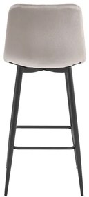 Set troch barových stoličiek POZZA zamatové tmavobéžové (čierne nohy) 3 ks