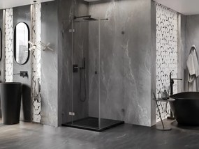 Mexen Lunar T, sklápací sprchový kút ľavý 120 x 120 cm, 8mm číre sklo, profil grafit brúsený, 834T-120-120-66-00-L
