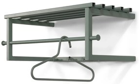 Sivozelený kovový nástenný vešiak s poličkou 76 cm Marco – Spinder Design