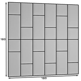 Set 24 čalúnených panelov Quadra 180x180 cm (ružová). Vlastná spoľahlivá doprava až k Vám domov. 1051996