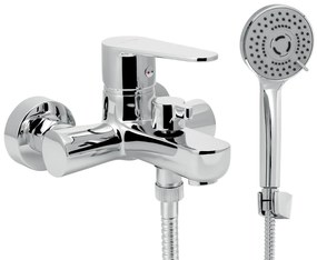 Novaservis Fresh Eco, vaňová nástenná batéria s ručnou bodovou sprchovou súpravou, 100 mm, chrómová, 96025-0E