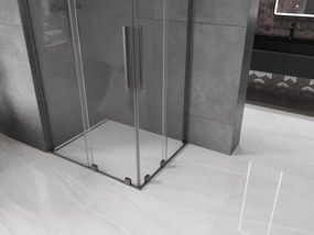 Mexen Velar L Duo, sprchový kút s posuvnými dverami 100 x 90 cm, 8mm číre sklo, grafit brúsený, 871-100-090-02-03-66