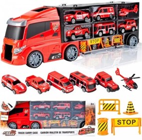Nákladné hasičské auto s vozidlami kamión