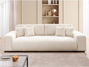 Krémová menčestrová rozkladacia/s úložným priestorom pohovka 260 cm Justin – Ropez