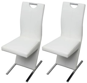 Jedálenské stoličky 2 ks biele umelá koža 242761