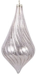 Pastelovo ružová sklenená ozdoba špicatá banka - Ø 8*17 cm