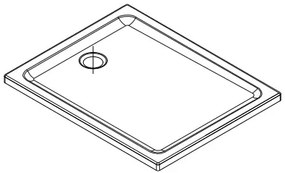 Cersanit TAKO sprchová vanička 100x80x4 cm, obdĺžniková, biela, S204-019