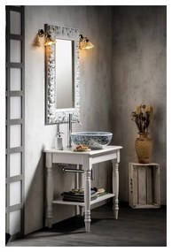 Biele/modré keramické okrúhle umývadlo ø 41 cm Priori – Sapho