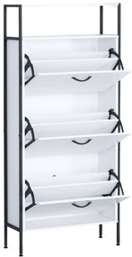 Botník TREDIS, 3 poschodia, biela