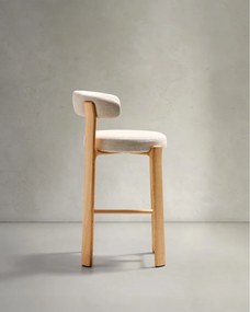 Béžová/v svetlo prírodnej farbe barová stolička z jaseňového dreva (výška sedadla 75 cm) Granite – Kave Home