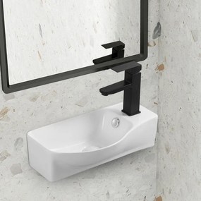 Erga Winona R, závesné/pultové umývadlo 460x240x140 mm, pravé, biela lesklá, ERG-V03-9528L-WH