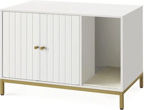Kočičí toaleta Glenda 80 cm bílá/zlatá