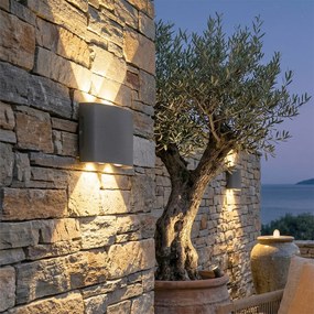 Vonkajšia nástenná lampa tmavosivá vrátane LED 4-svetlo IP54 - Silly