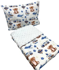 INTERMEDIC SK Set Intermedic do kočíka Macko s vláčikom/minka biela 100x75/40x30 cm