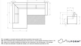 Svetlosivá menčestrová rozkladacia rohová pohovka (ľavý roh) Brave Dave – Miuform