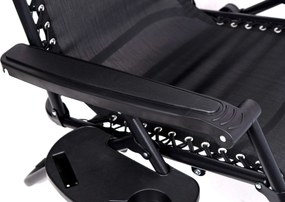 Čierne záhradné polohovacie lehátko Orion