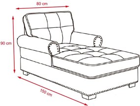 Leňoška / pohovka Catini VELVET - Sivá